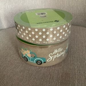 Member’s Mark Hello Spring polka dot ribbon bundle nwt wired